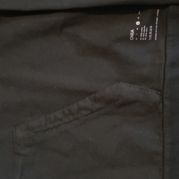onia  black Garment dye terry Pull over Hoodie.  100% cotton NWT size Large - Picture 2 of 7
